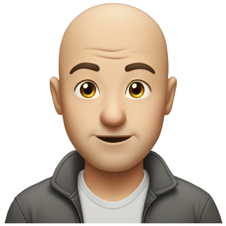 Bald man kissing  emoji