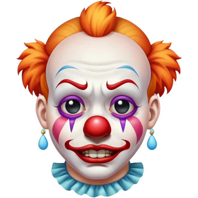 portrait of crying clown emoji