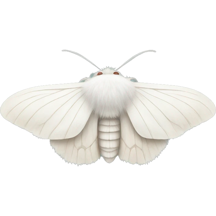White fluffy moth emoji