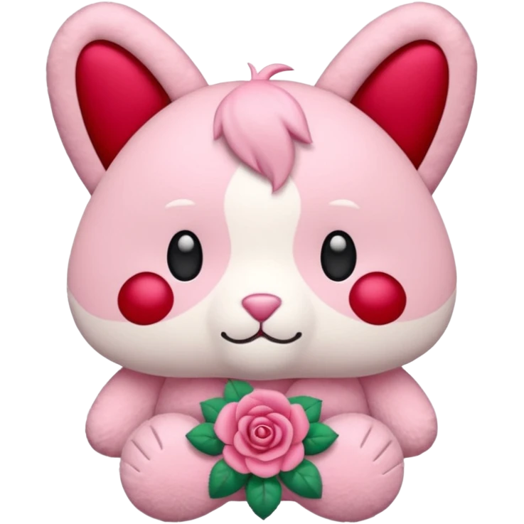 Labubu rose barette emoji
