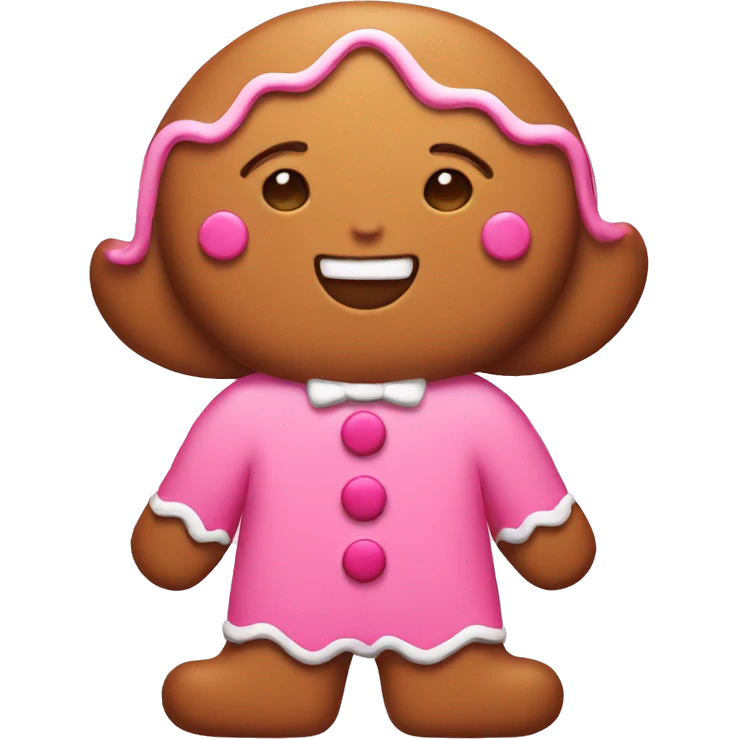 gingerbread wearing pink emoji