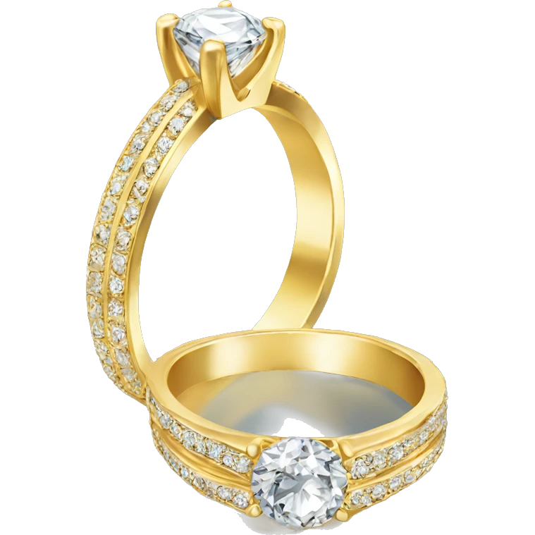 Gold wedding ring one big Diamond  emoji