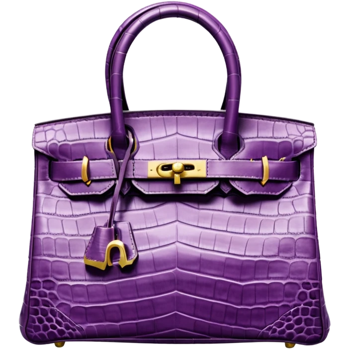 Royal plum color, hyperrealistic crocodile birkin emoji