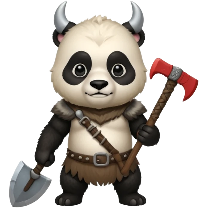 Panda Bear viking, hold axe emoji