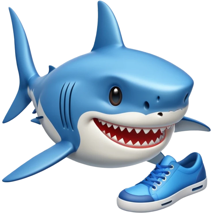 Shark with blue shoes emoji