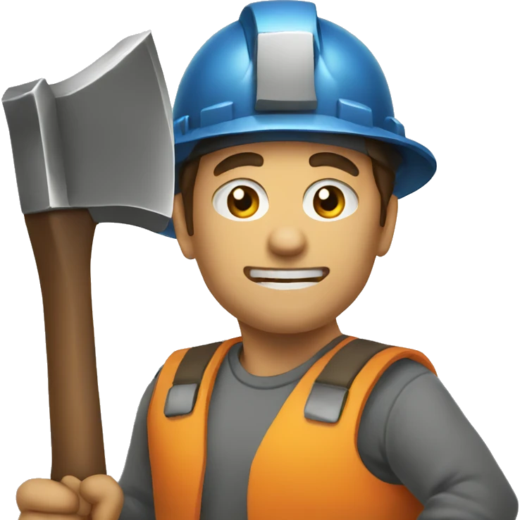 mining with axe emoji