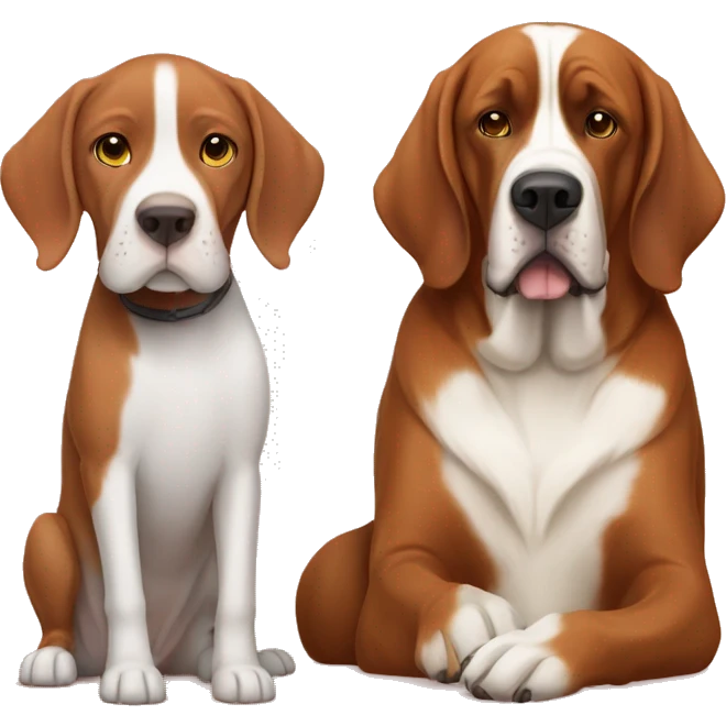 A vizsla and a St. Bernard drinking tea emoji