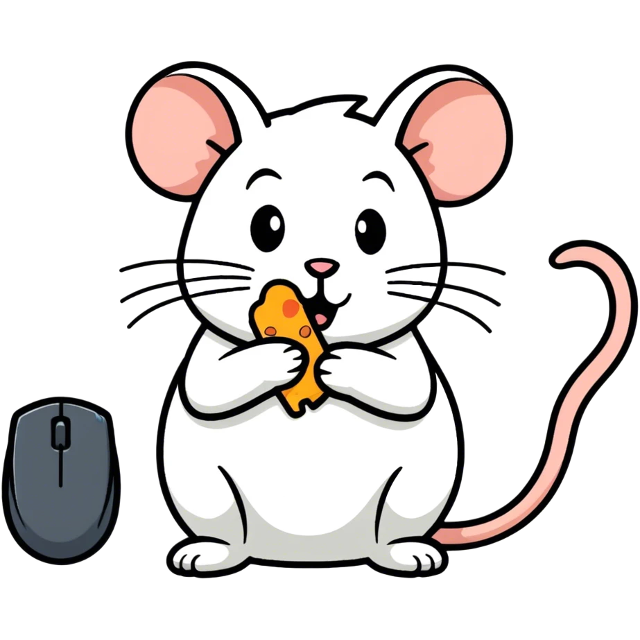 Mouse eating a cat emoji