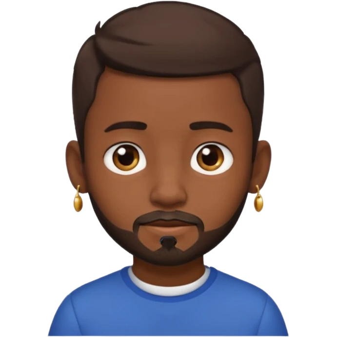 dark-skinned boy, short brown hair, with a little beard and an earring in his ear emoji