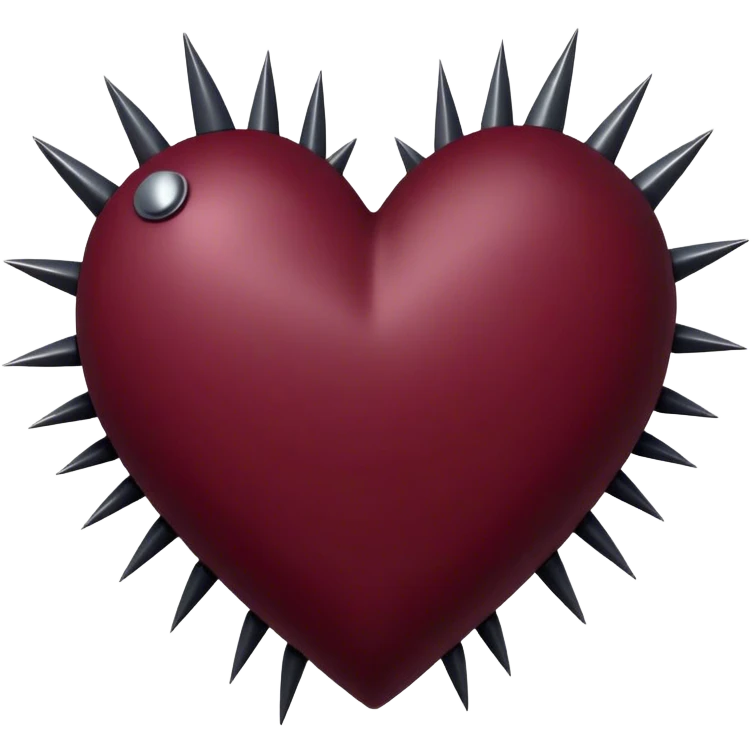 maroon heart with spikes emoji
