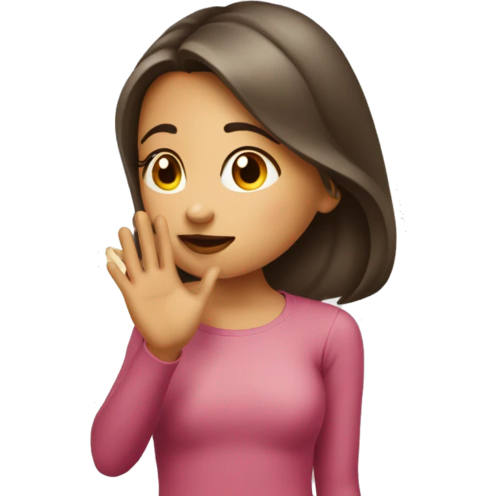 Girl blowing a kiss from hand to emoji