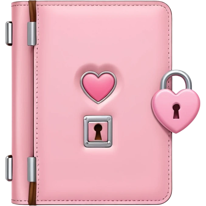Pastel Pink Diary With Heart Lock emoji