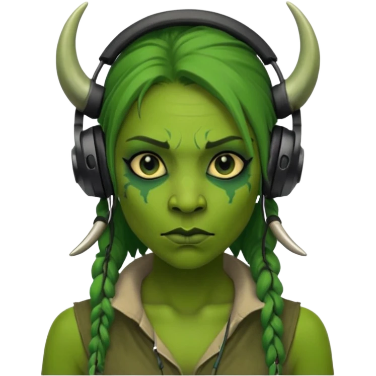 ork  woman with headphones emoji
