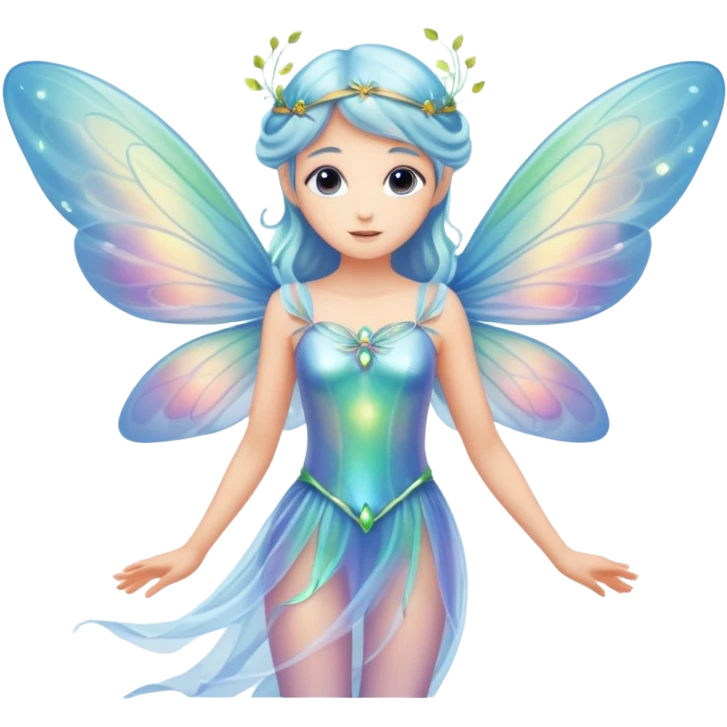 Iridescent fairy flying  emoji