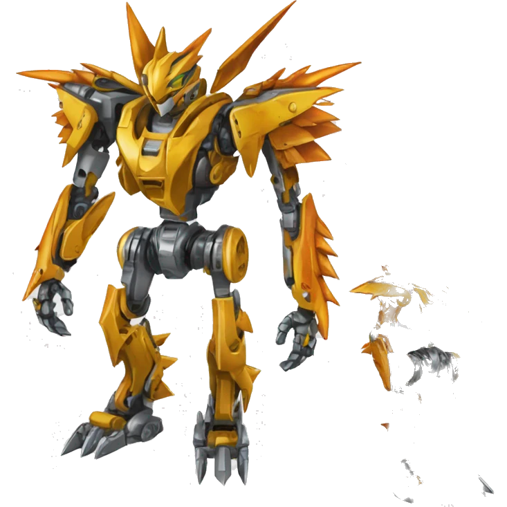 mechanical spiky Medabot-raptor-dragon-Bionicle-mecha full body emoji
