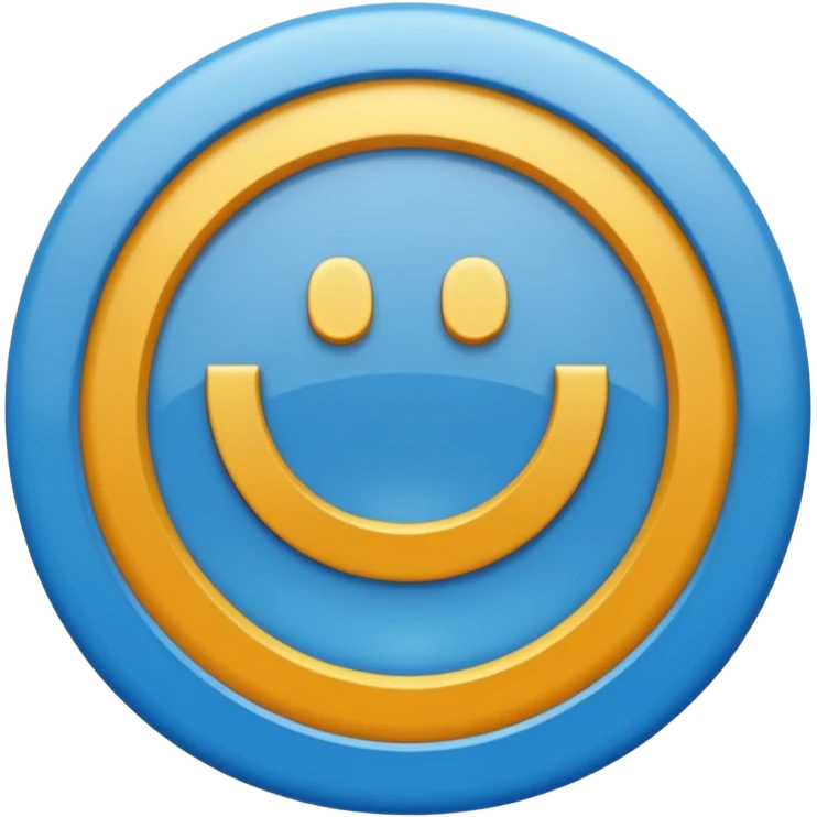 Un rond bleu avec le logo valide emoji