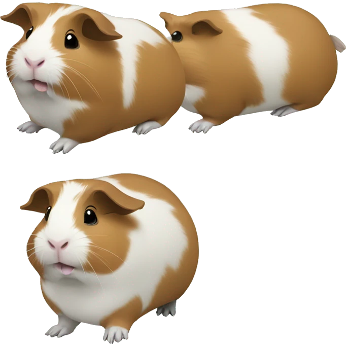 Three Guinea pigs eating lettuce emoji