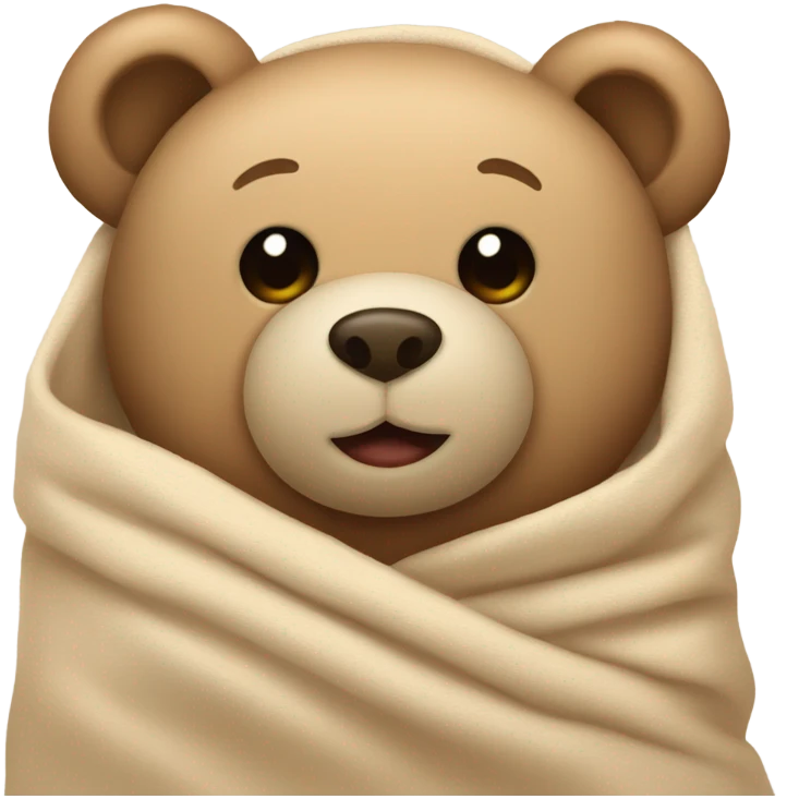 teddy bear in a beige blanket emoji