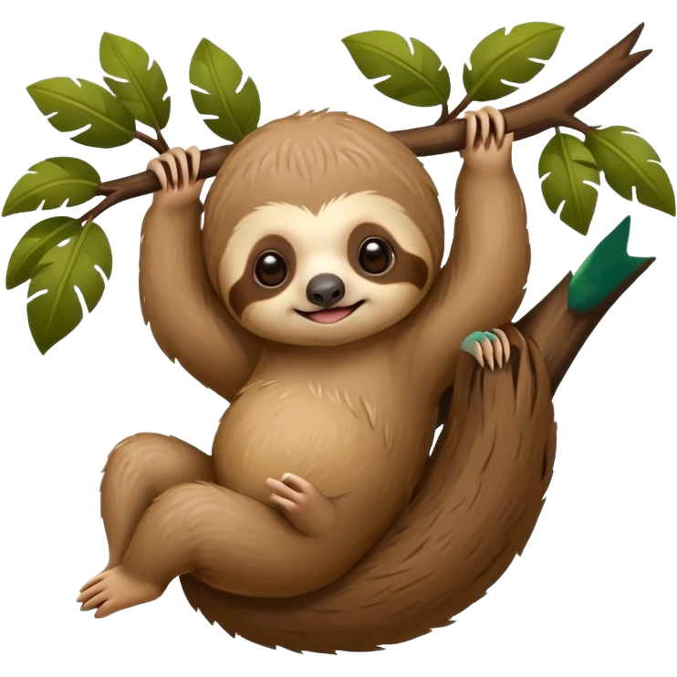 baby sloth on the tree emoji