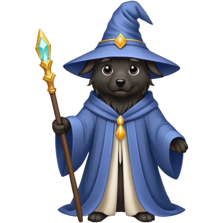 black dog Wizard emoji