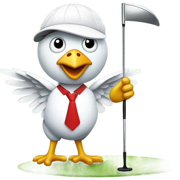 Chicken golfing ￼ emoji