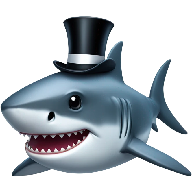 shark with tophat emoji