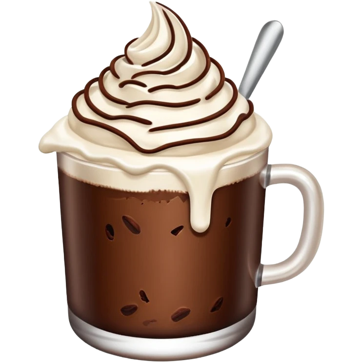 Ice Cacao with whipping cream  emoji