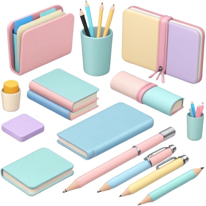 articulos de libreria aesthetic de colores emoji