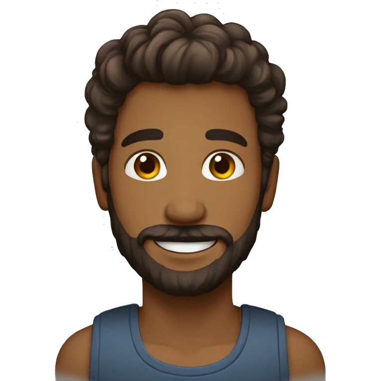 homme, cheveux brun,  lunnette ,souriant , yeux marron , barbe emoji