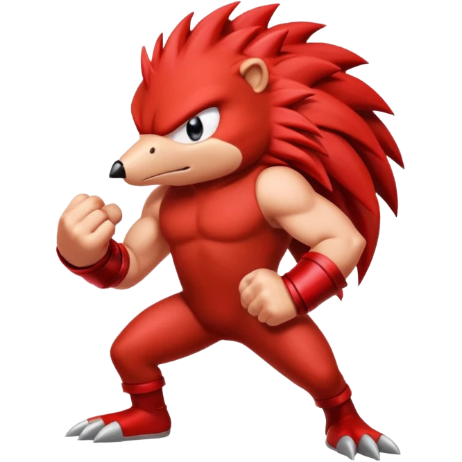 Sonic the hedgehogs friend knuckles a red animal  emoji