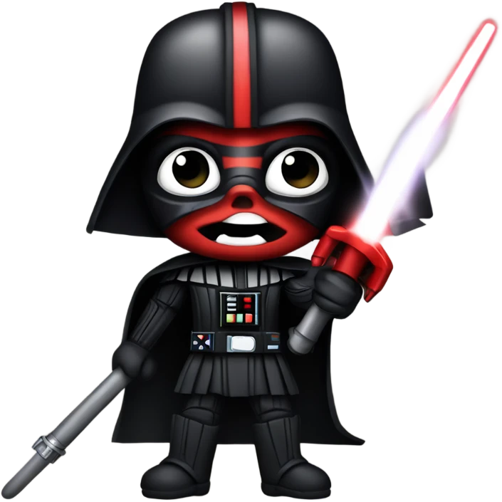 Darth Vader with a saber staff like Darth maul has emoji