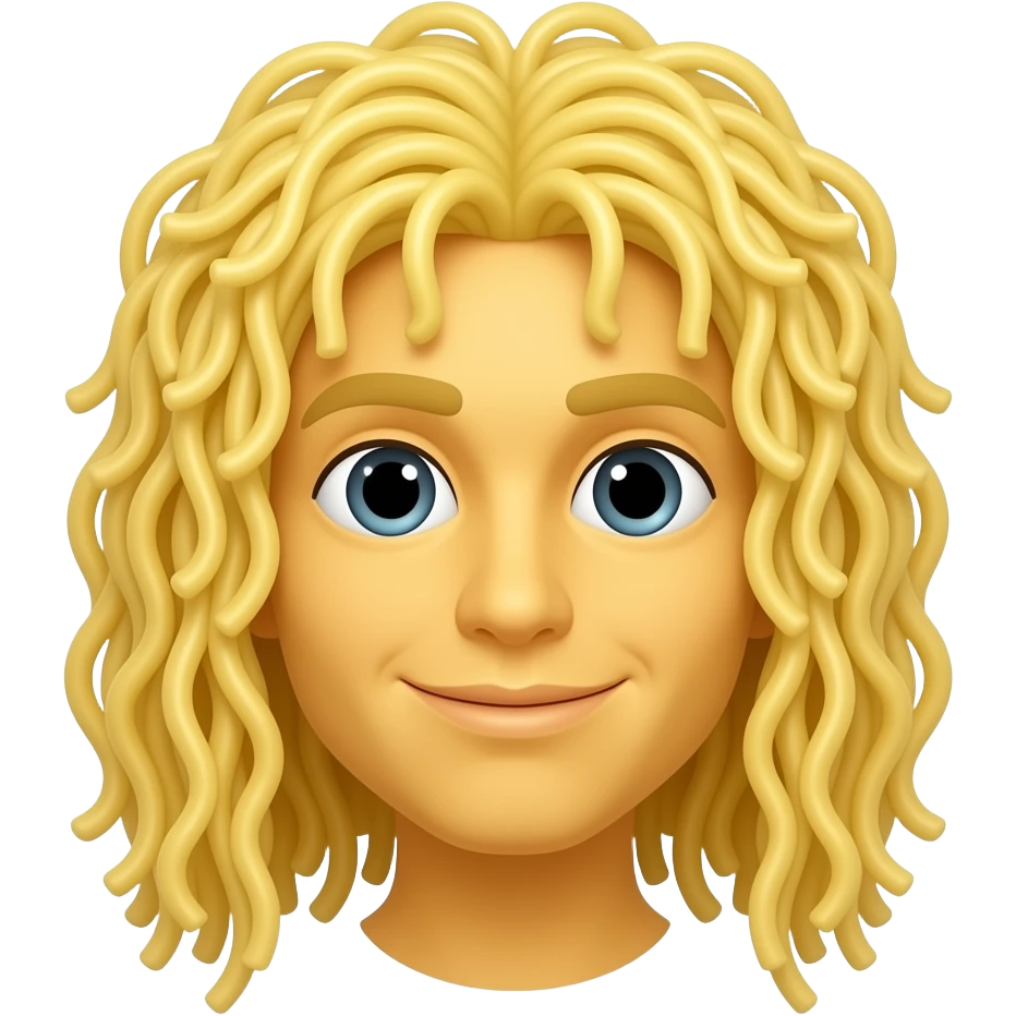 Yellow Emoji with spaghetti hair emoji