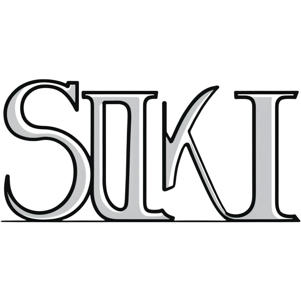 connected flowing BLK letters with silver outline, where all letters are joined together in one continuous design emoji