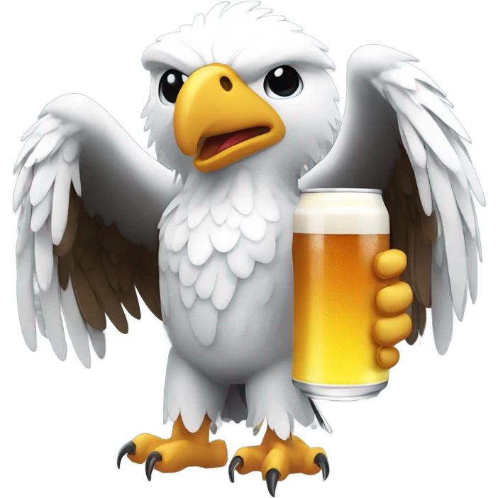 Beer drinking eagle emoji