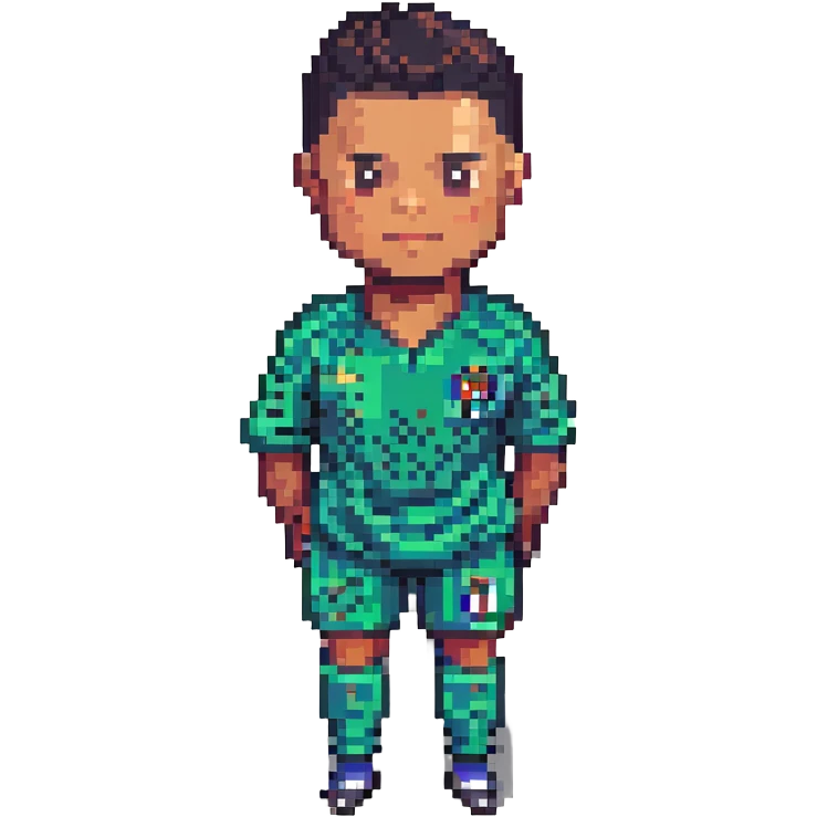 Ronaldo in the style of pixel art, front view emoji