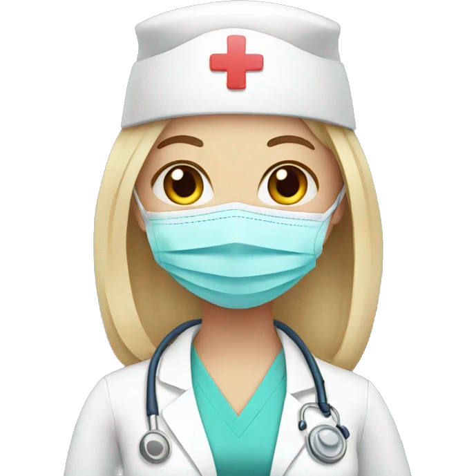 Girl nurse wearing mask  emoji