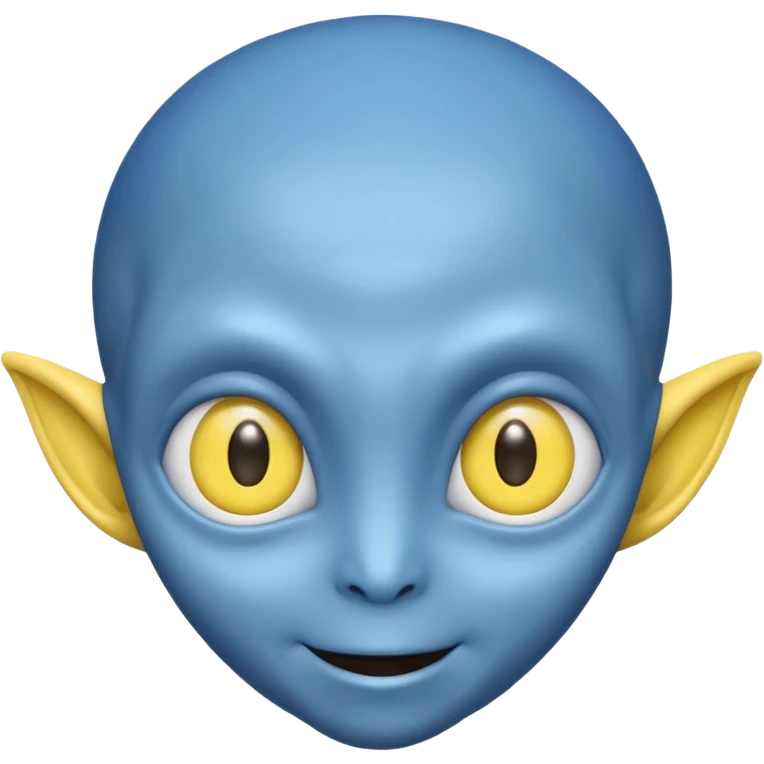 I want an alien with blue color and middle section of the forehead should be yellow emoji
