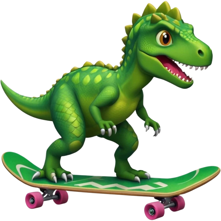 Dinosaur on a skateboard emoji