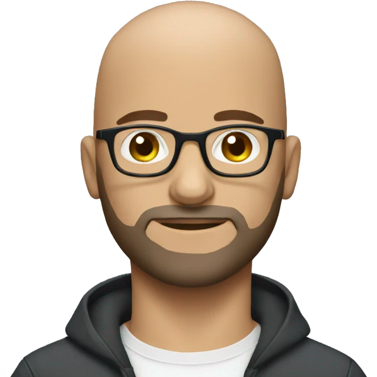 Bald guy with glasses and beard in a professional look  emoji