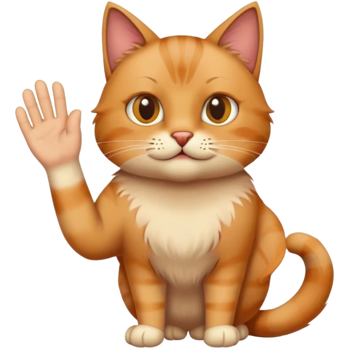 Cat with hand emoji