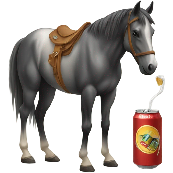 A Horse holding a beer with its hoof  emoji