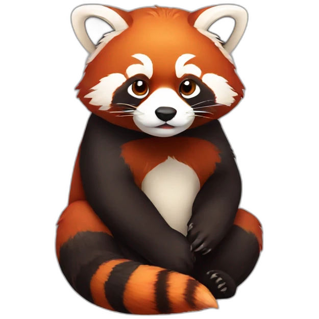 red panda thinking emoji