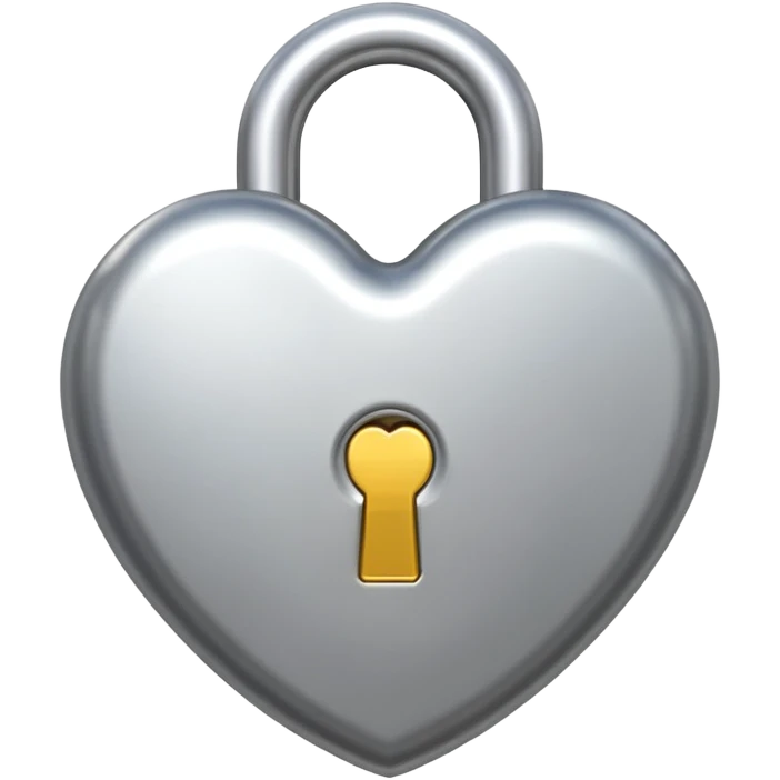 Heart lock silver  emoji