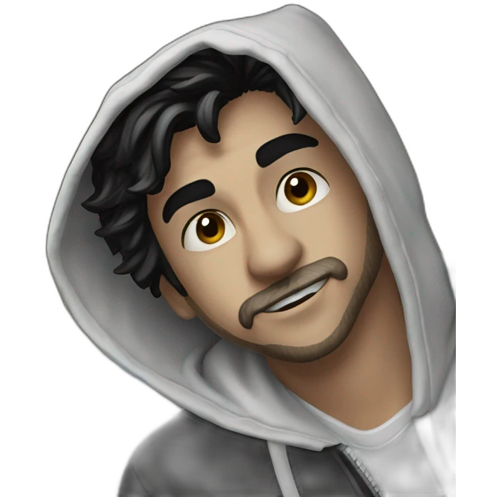mysterious man in white hoodie emoji