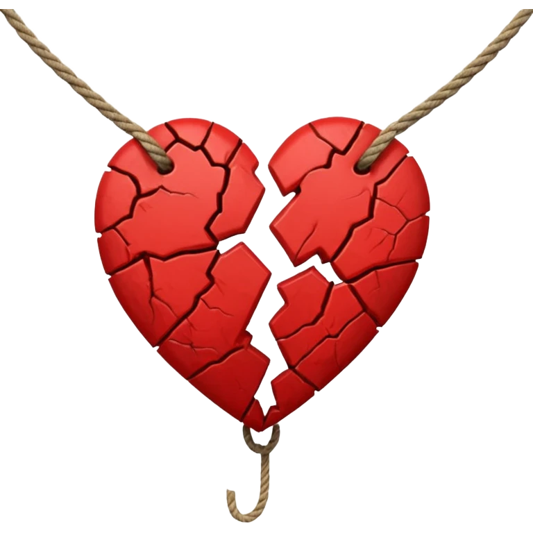 Broken and tied heart emoji