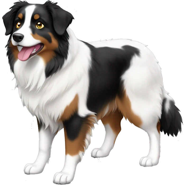 Black tricolor Australian shepherd full body emoji