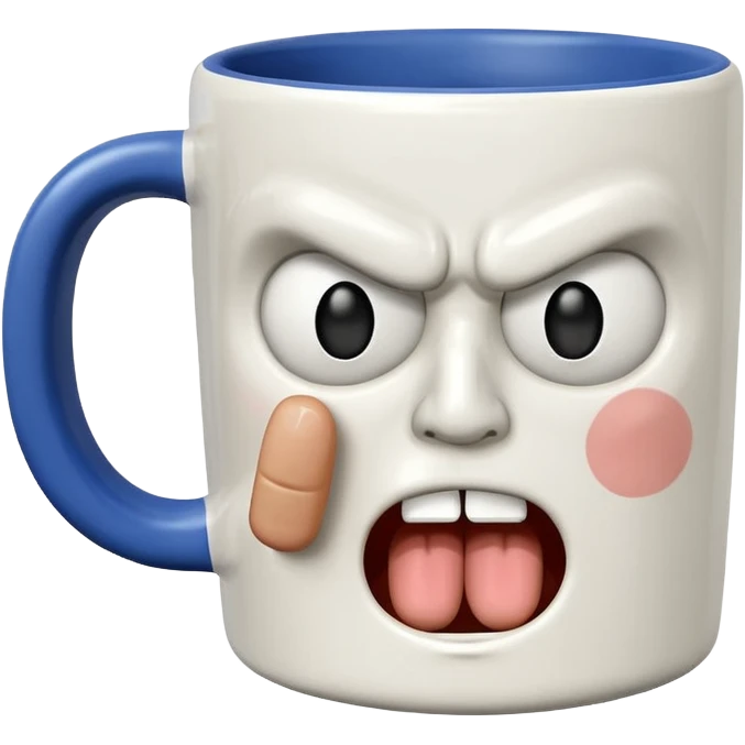 middle finger face mug  emoji