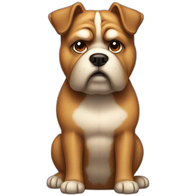 Grumpy and fat Bostor Terrier emoji
