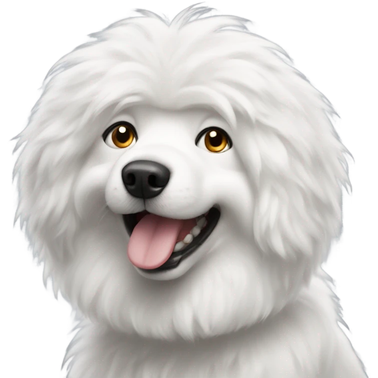 Fluffy white dog as a menace emoji