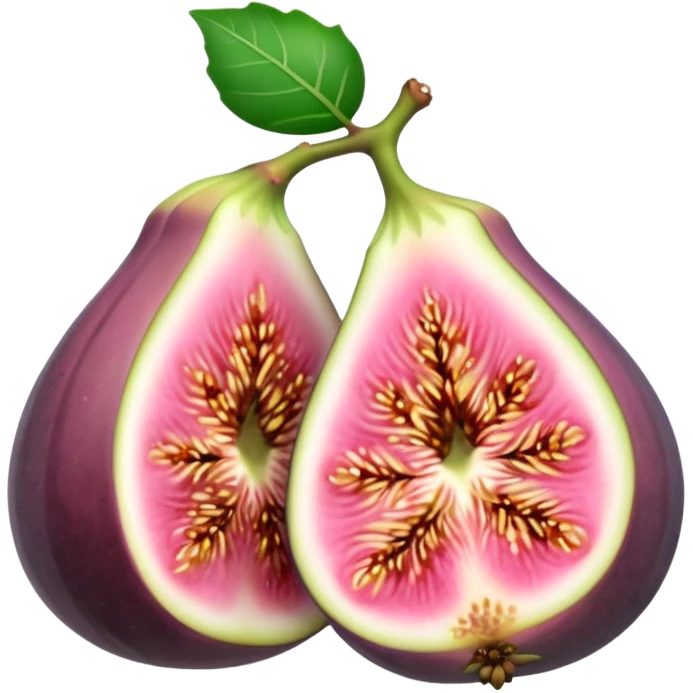 Please create a emoji of a cross-section of a fig with a small leaf emoji